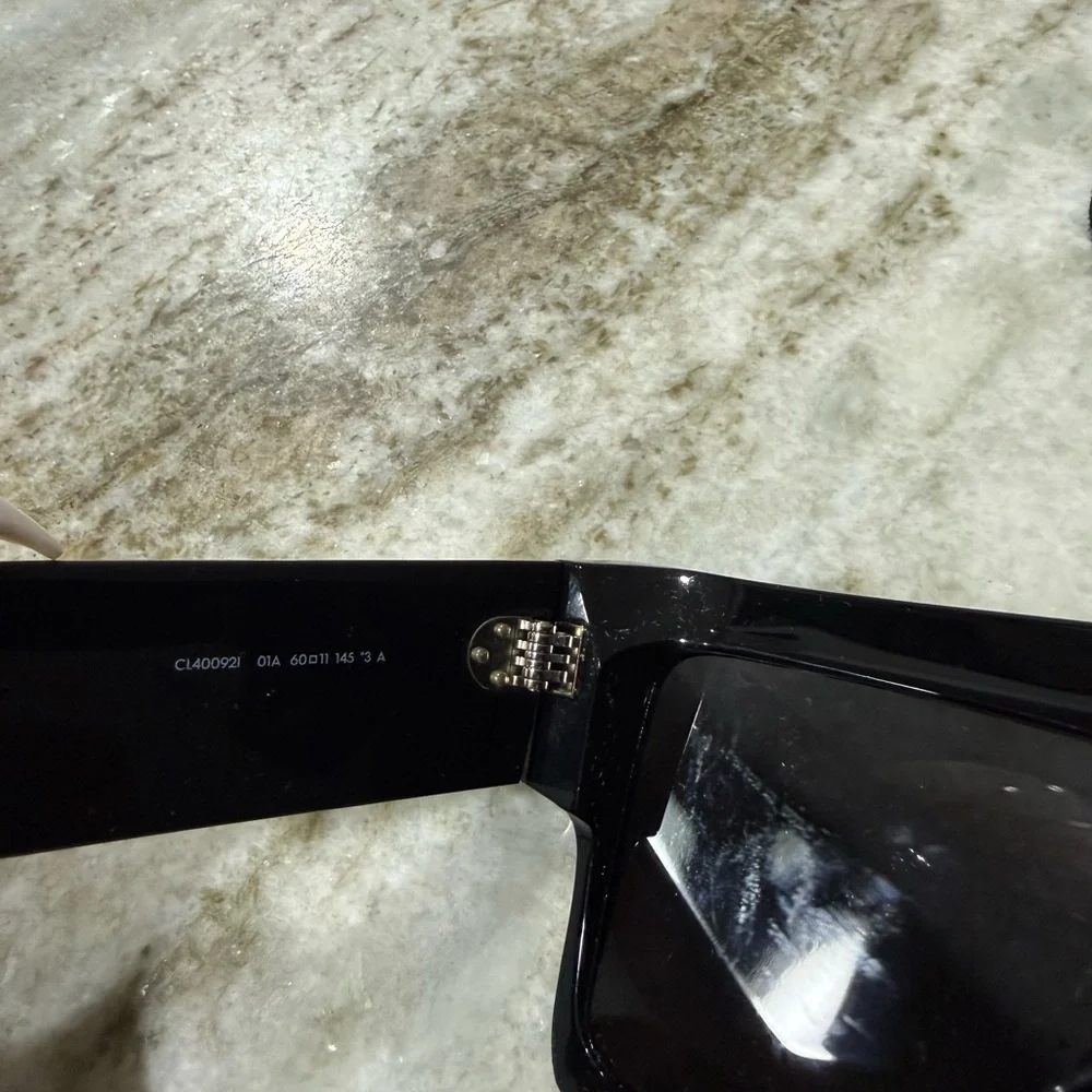 Celine Black Rectangular Sunglasses with Case - Picture 11 of 11